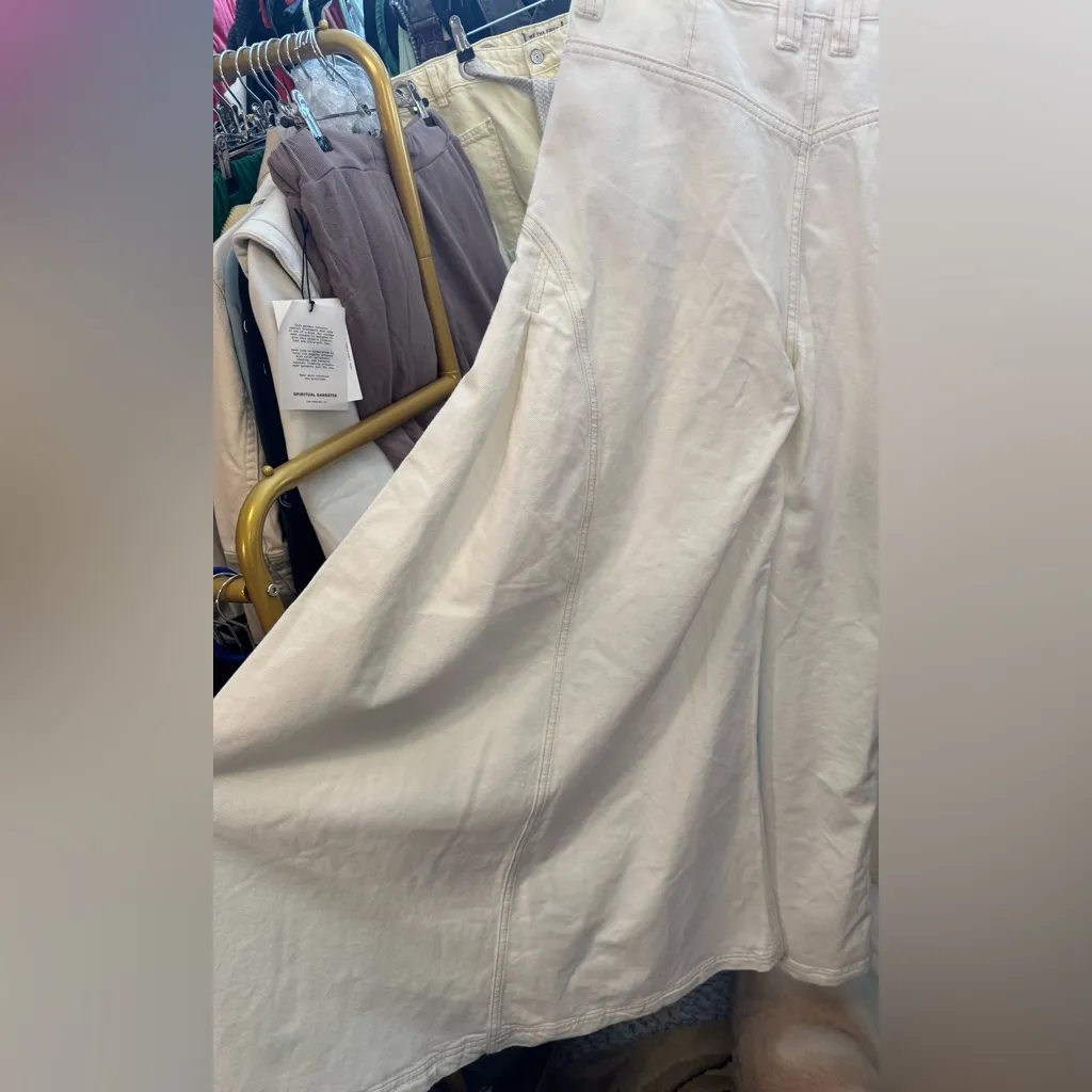 NWT Free People We The Free Pandora Wide-Leg Jeans - heavenly ivory - 28 - Image 10