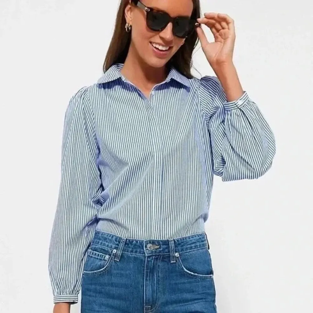 NWT Tuckernuck Blue Stripe Palmer Button Down Shirt Size XXL - Image 2