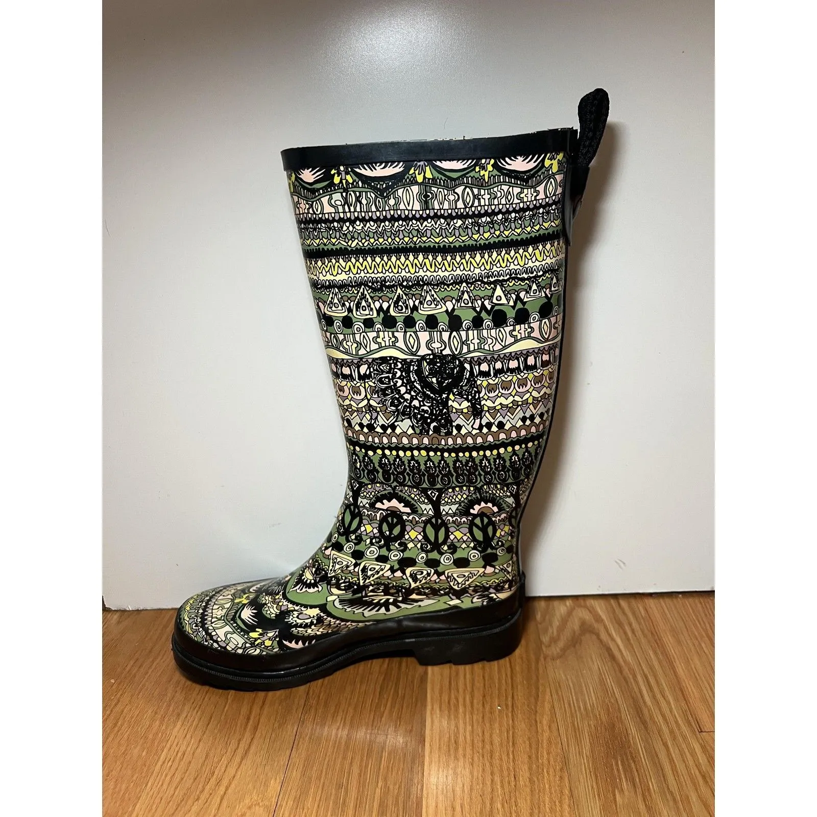 Sakroots Rain Boots Womens Size 7 Multicolor Geometric Knee High Waterproof - Image 4