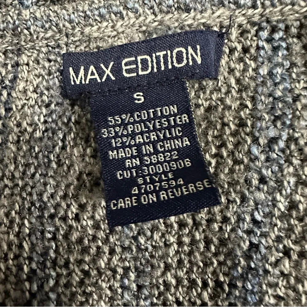 Max Edition Grey Blue A Line Asymmetrical High Low Lightweight Knit Sweater S - Image 8