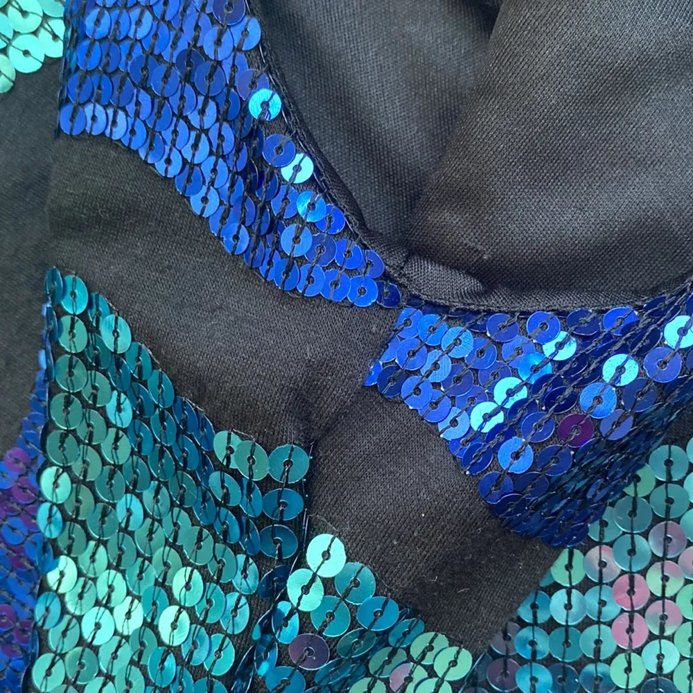 As U Wish rainbow sequin short mini dress, size medium - Image 3