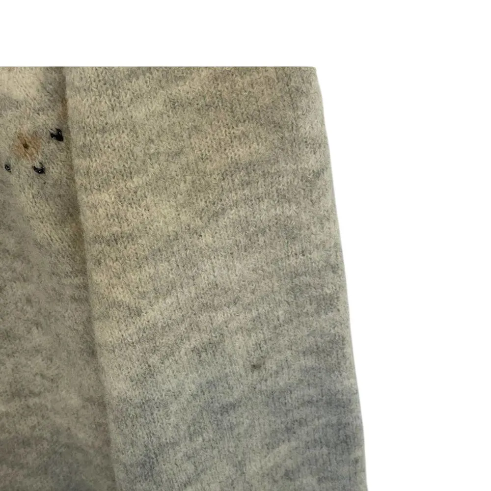 Tribal Fair Isle Gray Nordic Icelandic Raglan Pullover Sweater Size 3X - Image 6