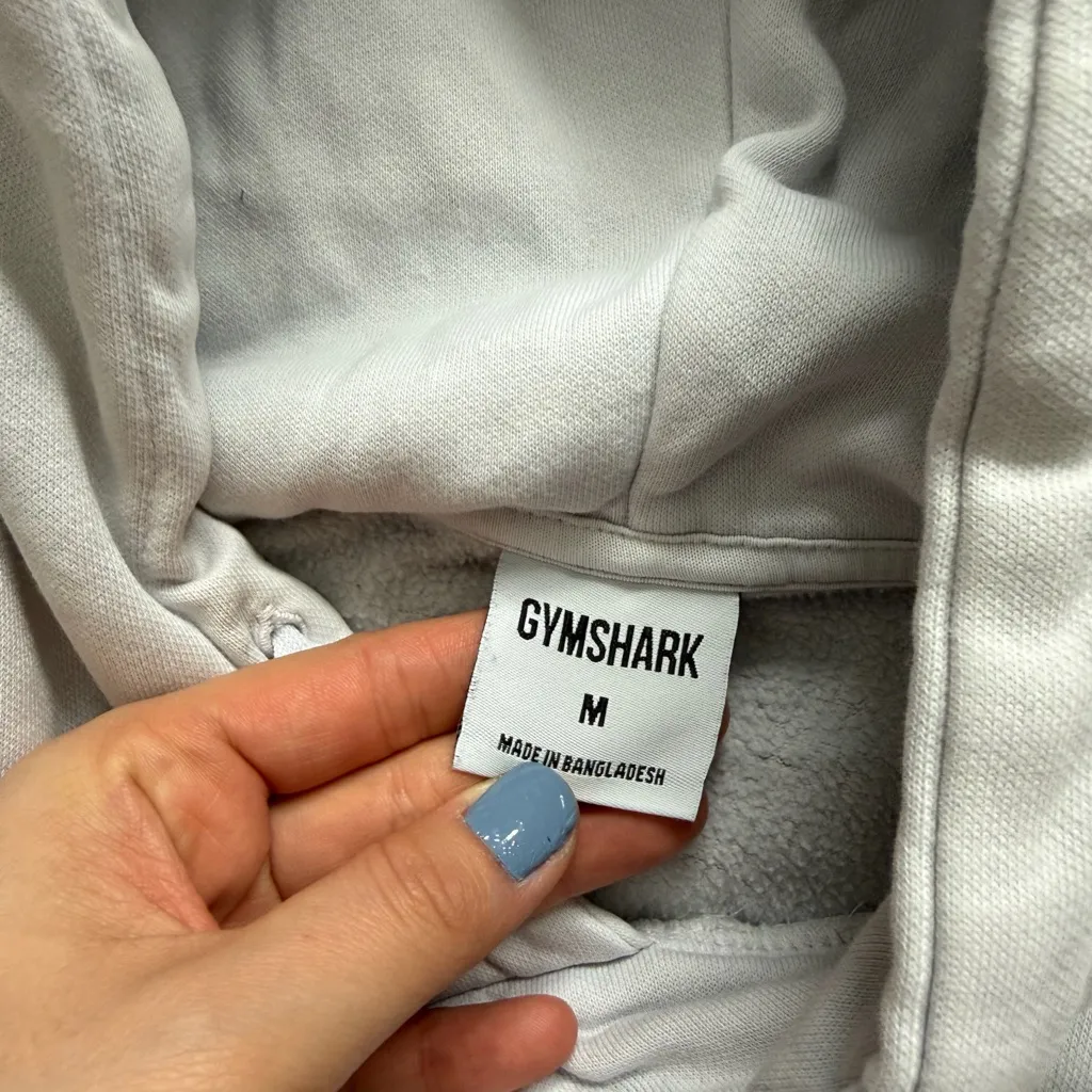 Gymshark Women’s Training Cropped Hoodie White Workout Athleisure Basic - Image 3