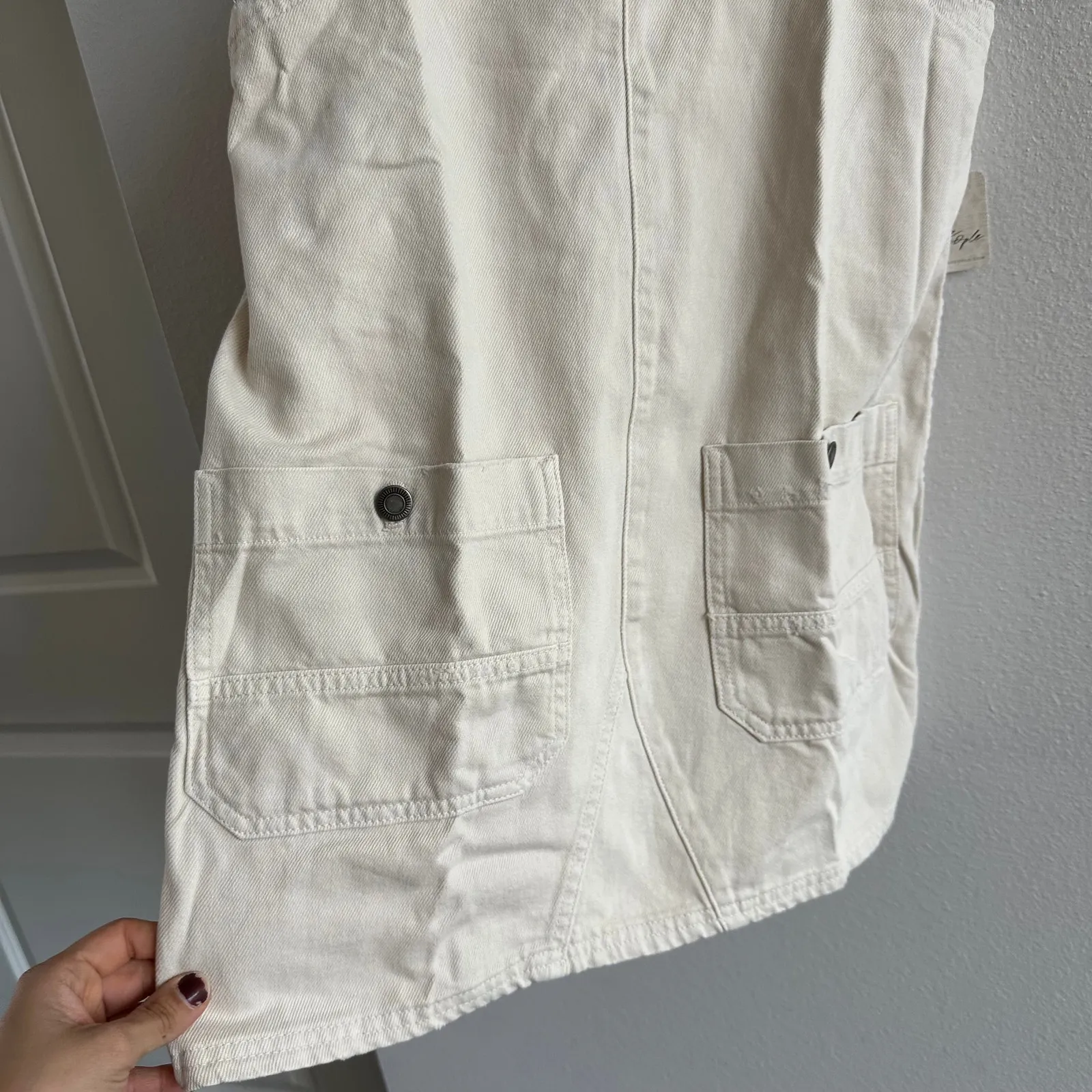 Free People  we the free overall smock mini top - ivory Size XS NEW - Image 5