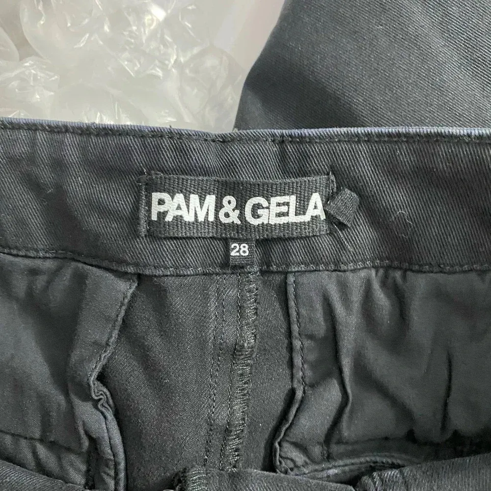 PAM & GELA Leopard Print Racer Stripe Cargo Pants Black Size US 28 - Image 12