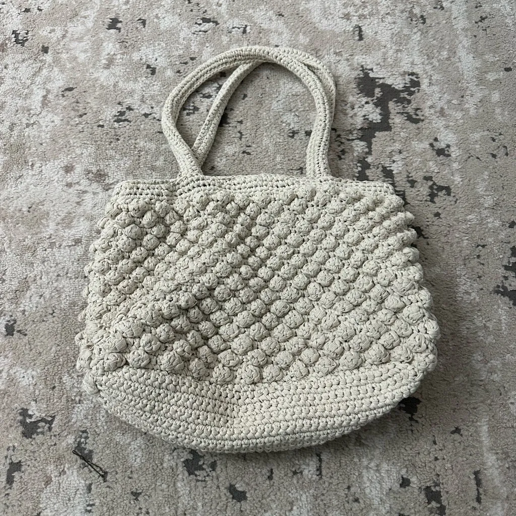 Zara Beige Knit Shoulder Bag - Image 2