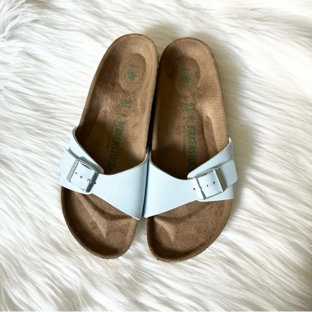 New Birkenstock Retro Madrid Vegan Blue With Silver Buckle Size 10N/41N No Box - Image 6