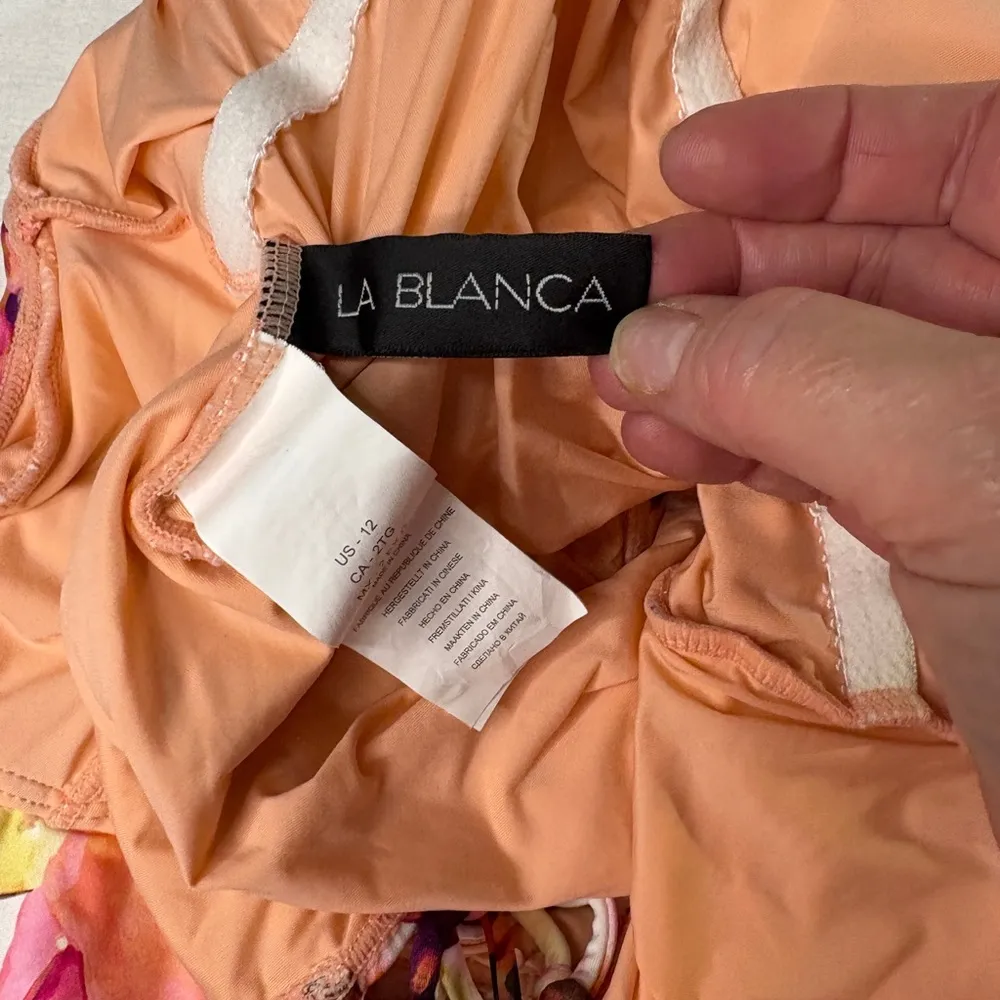 La Blanca Peach and Floral Swimsuit Size 12 New Without Tags - Image 3