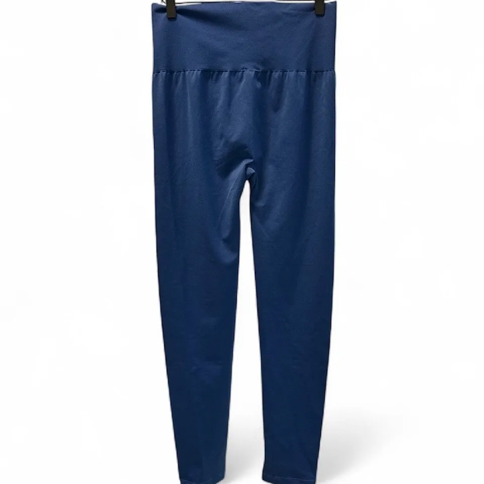 Wolford The Wonderful Leggings Sodalite Blue Cobalt Wide Band Compression Large - Image 3