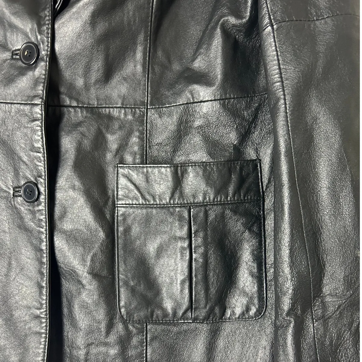 newport news 90s style leather blazer jacket size 12 - Image 3