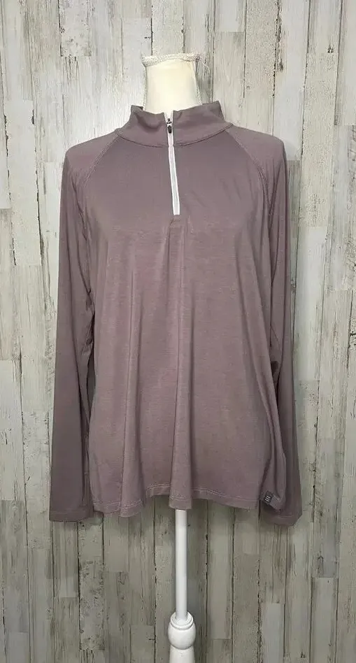 Free Fly Women's XL Purple Long Sleeve 1/4 Zip Pullover Casual Top - Image 1