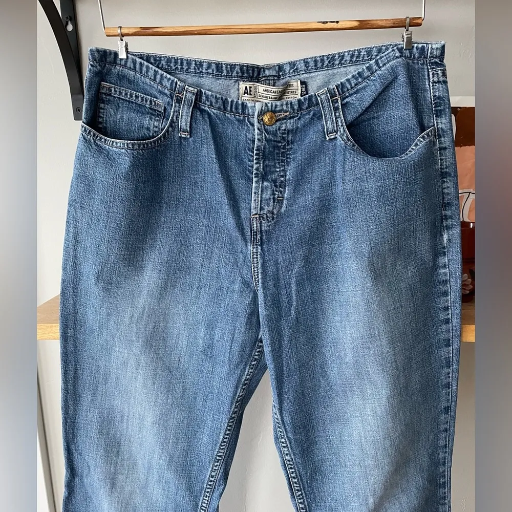 Vintage American Eagle Low Rise Flare Wide Leg Denim Jean Size 12 - Image 7