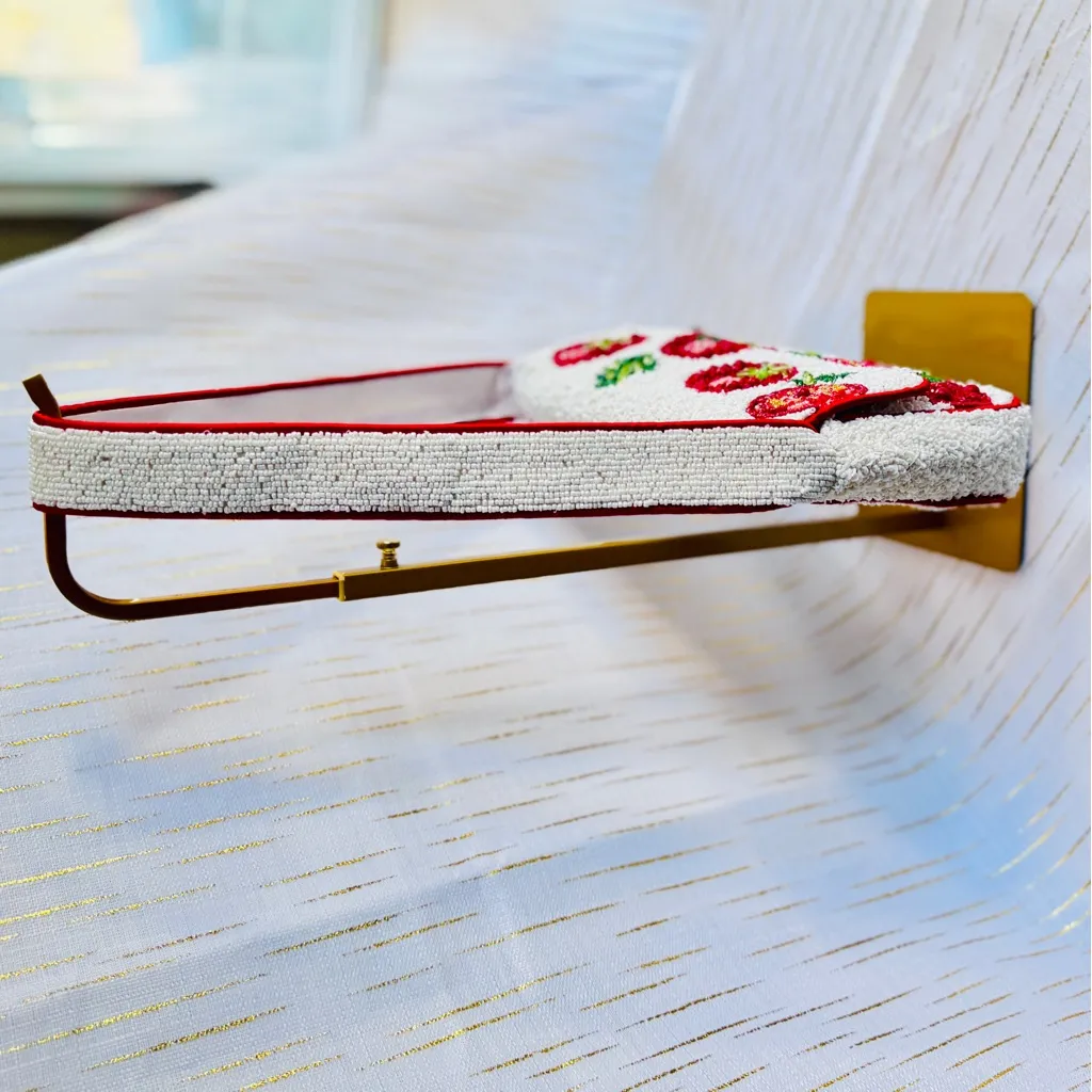 Handmade Beaded Tomato Shoulder Bag | NWT White - Image 2