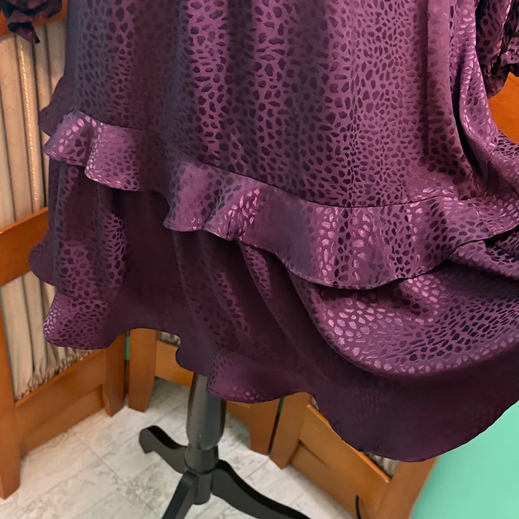 Emma & Michele Elegant Long Sleeve Dress in Deep Purple - Image 6