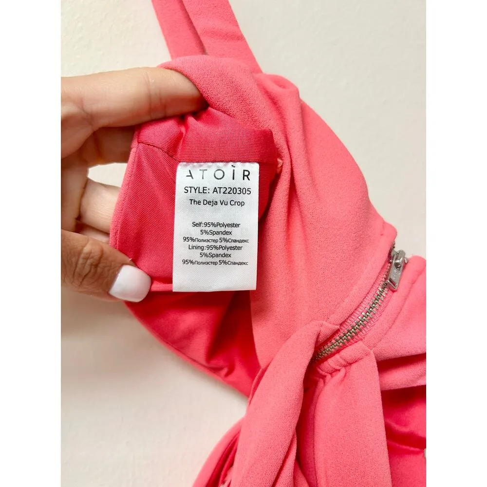 Atoir Deja Vu Three Tier Cropped Top with Contrast Floral Applique Pink Womens 4 - Image 6