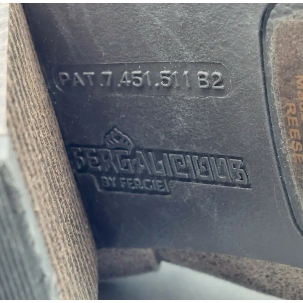 Fergalicious by Fergie Gray Suede Boots 3.5" Block Heels Size 10M Adj. Strap - Image 9