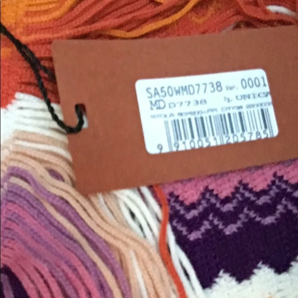 NWT Iconic Missoni Chevron Wool Blend Scarf - Image 5