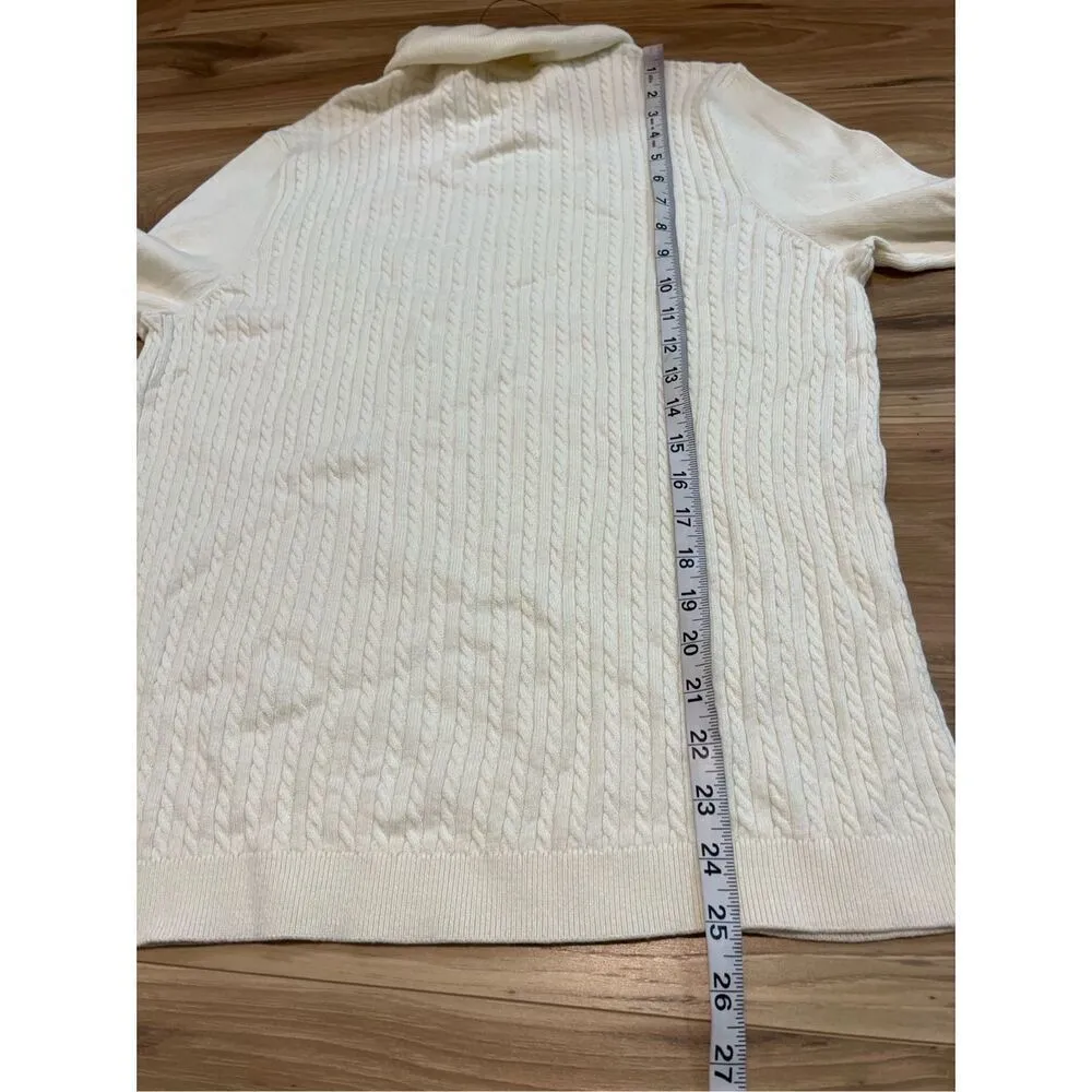 Talbots NWT Women’s Long Sleeve Turtleneck Sweater off white sz XL - Image 6