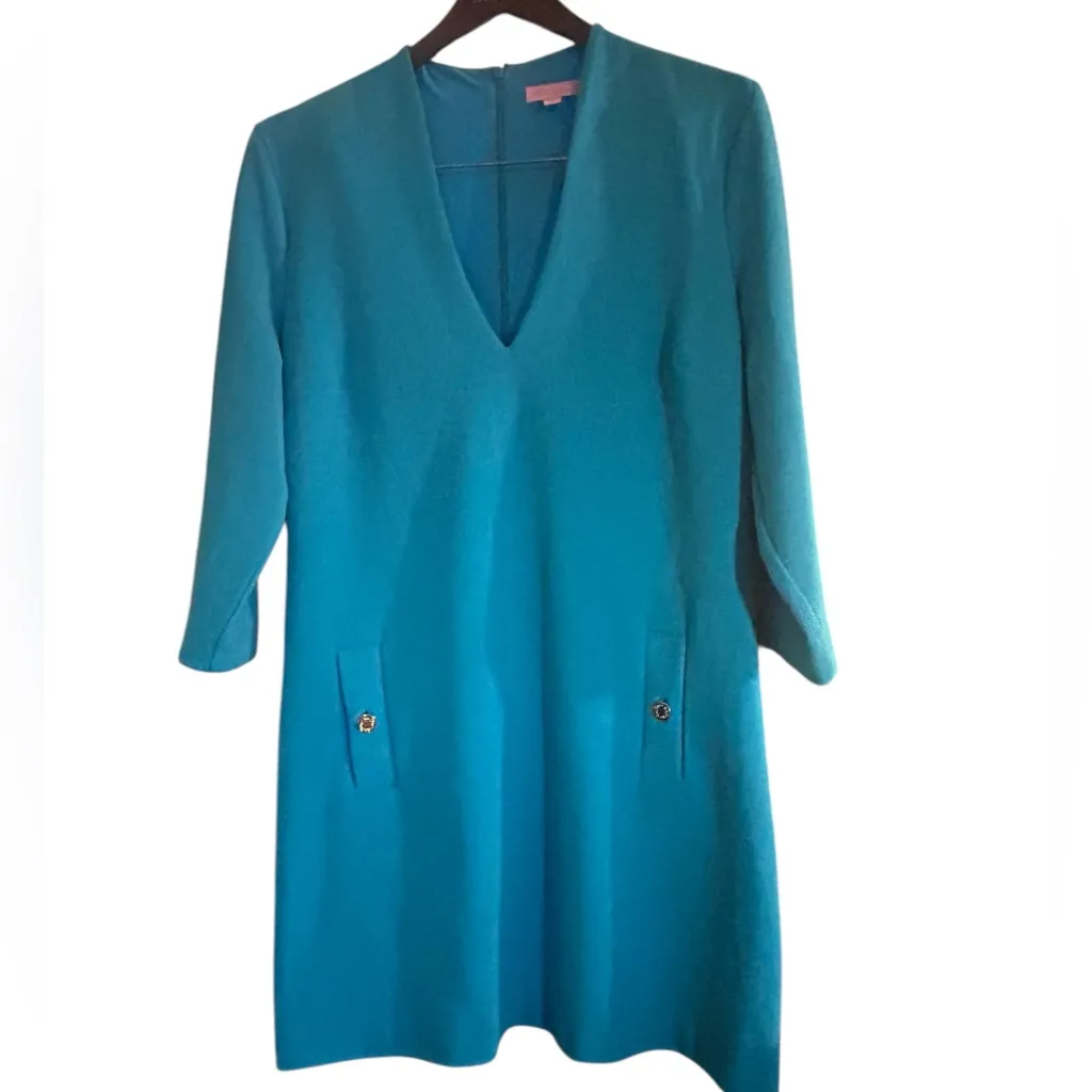 Lilly Pulitzer Charlena Shift Dress Ariel Blue size XL ribbed stretch - Image 4