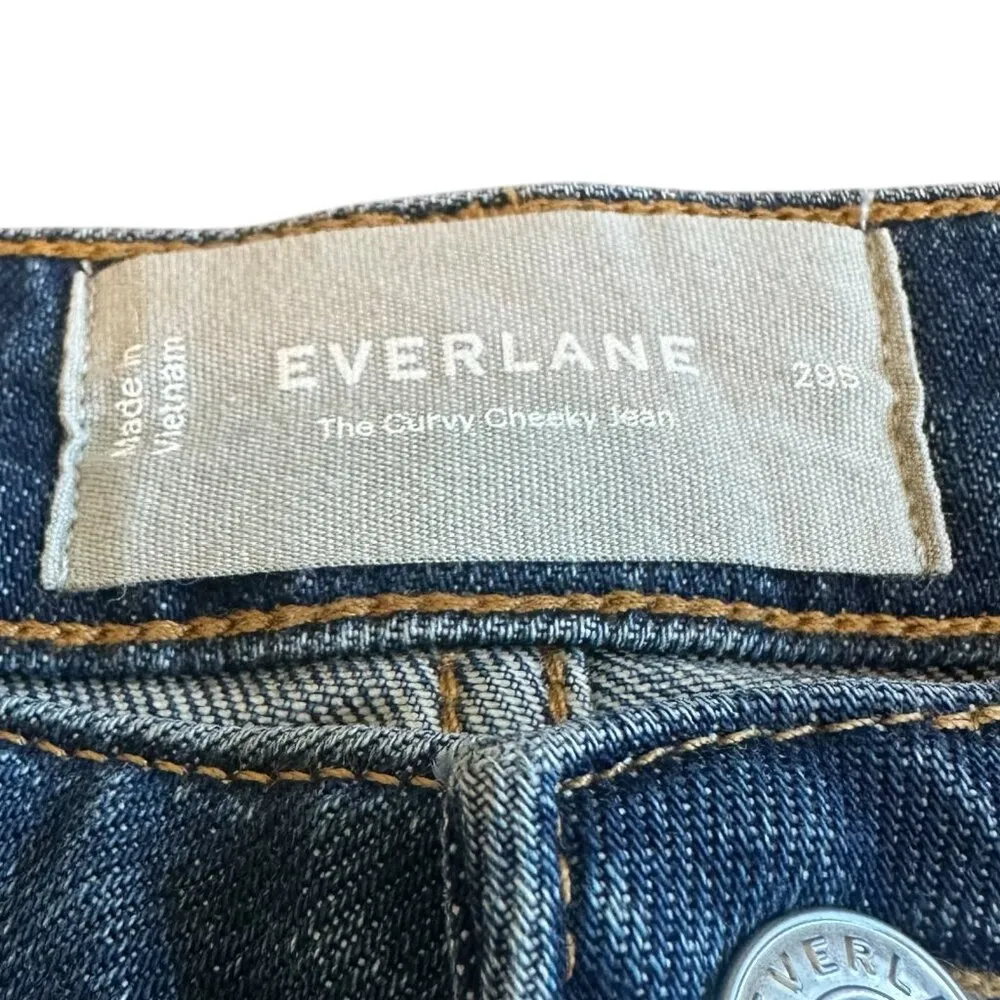Everlane The Curvy Cheeky Jeans Dark Wash Straight Leg Organic Cotton Size 29S - Image 4