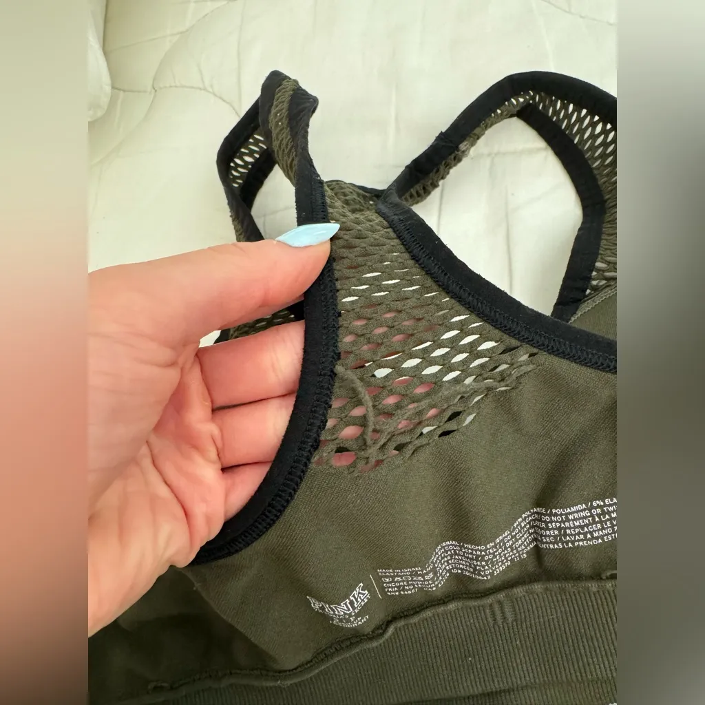 PINK - Victoria's Secret Set of 2 Victoria’s Secret Sports Bras Khaki Army Green XS S - Image 8