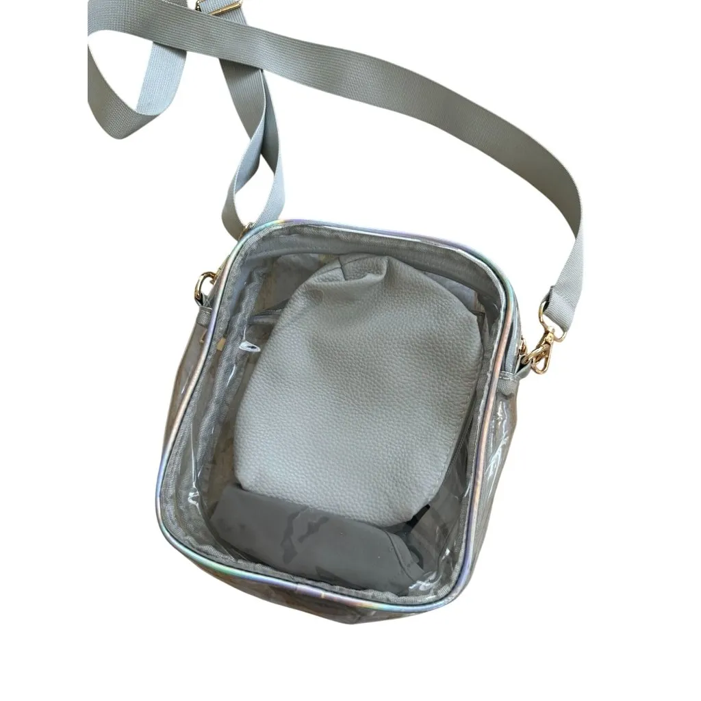GRAY Unisex Clear Stadium Adjustable Crossbody Bag - Image 4
