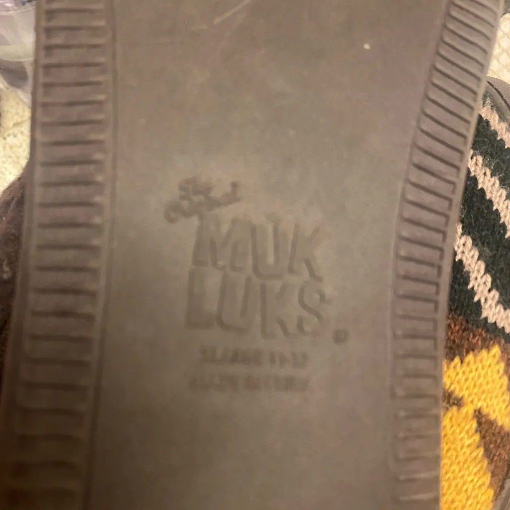 Muk Luks Womens Haven Knit Slipper Shoes Ankle Booties XL 11 12 Aztec Print Fur Red - Image 5