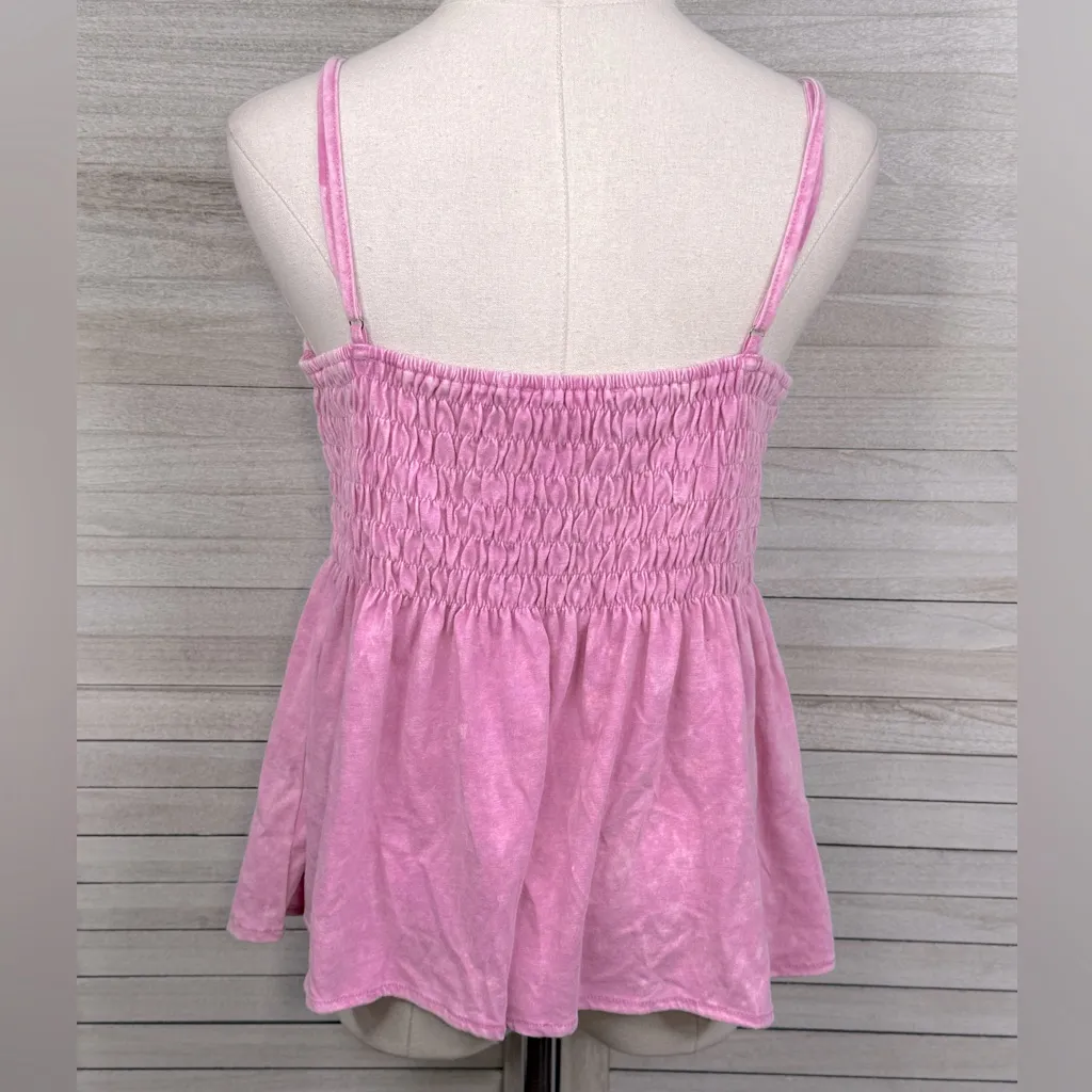 UNCHARTERED THREADS Smocked Babydoll Cami Top Washed Pink - Image 2