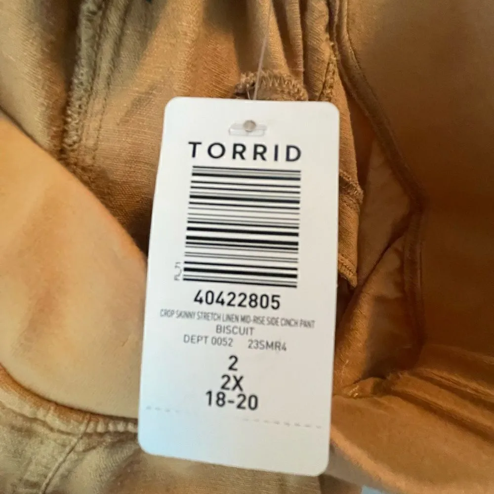 NWT Torrid crop linen elastic drawstring waist pants Size 2X - Image 8