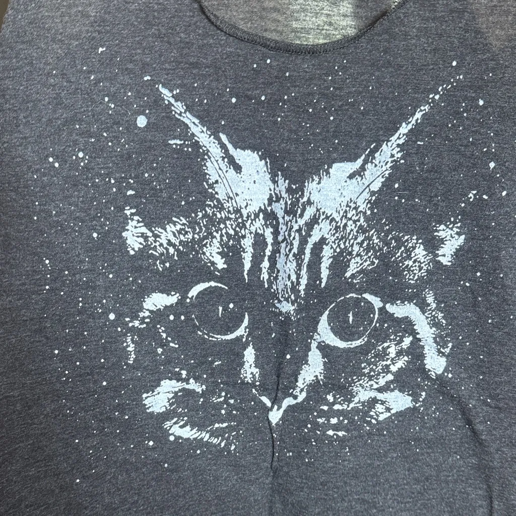 Bella Charcoal Gray Cat Face Racerback Tank Top Size Medium - Image 4