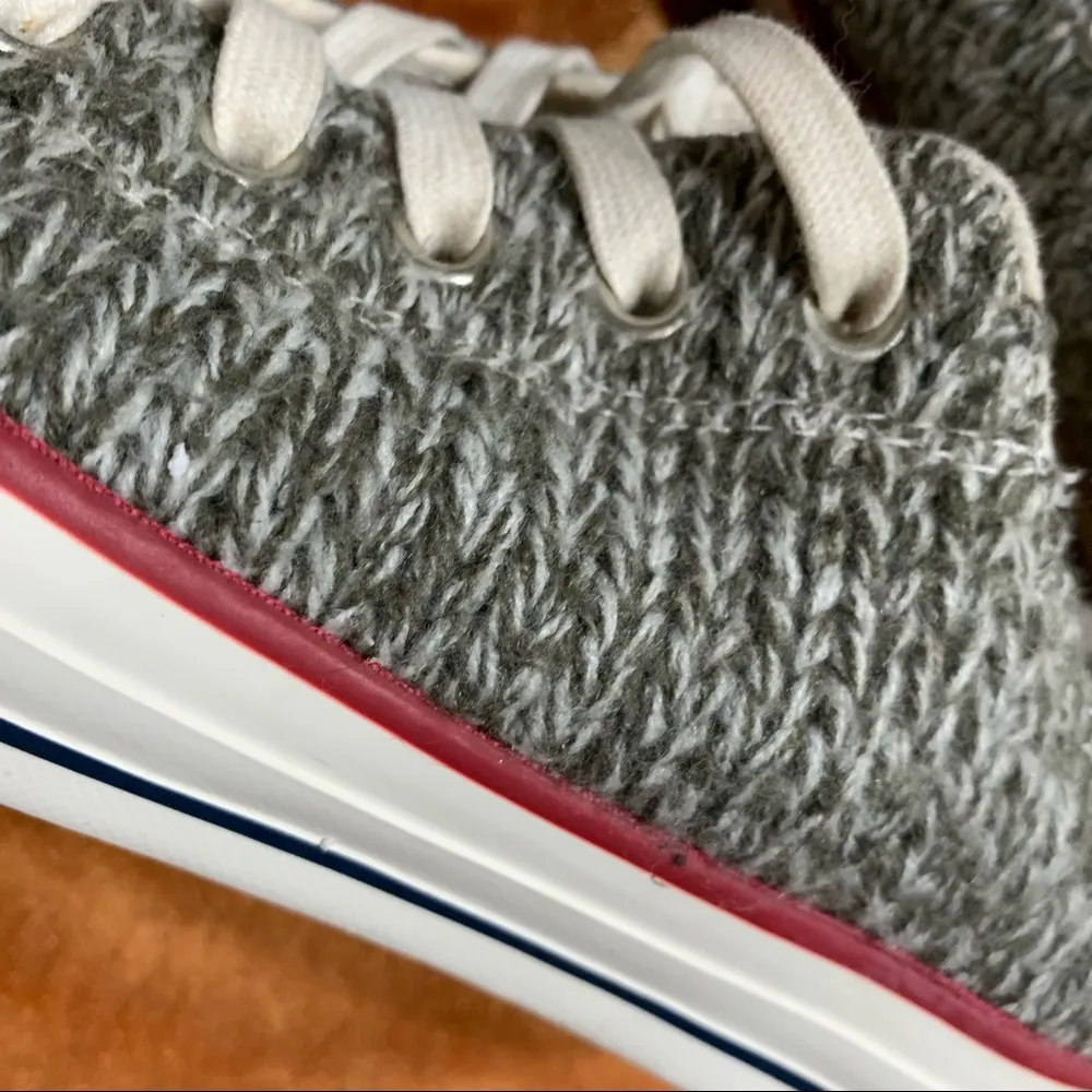 Converse All Star Sweater Knit Gray Low Top Sneakers - Image 12