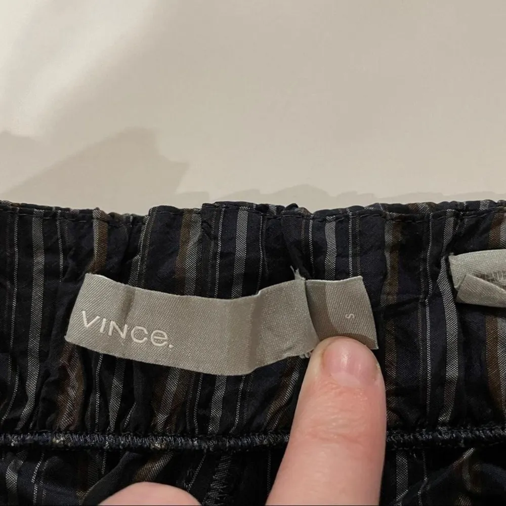 Vince Striped Wide Leg Slouchy Pull On Cropped Pants Size S - Image 6