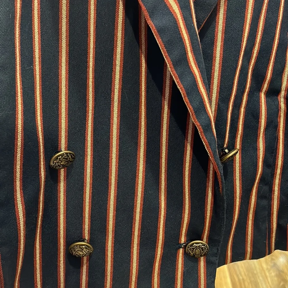 FREE PEOPLE "Tucked Away" Blazer Blue/Red/Tan Stripes-XS - Image 5