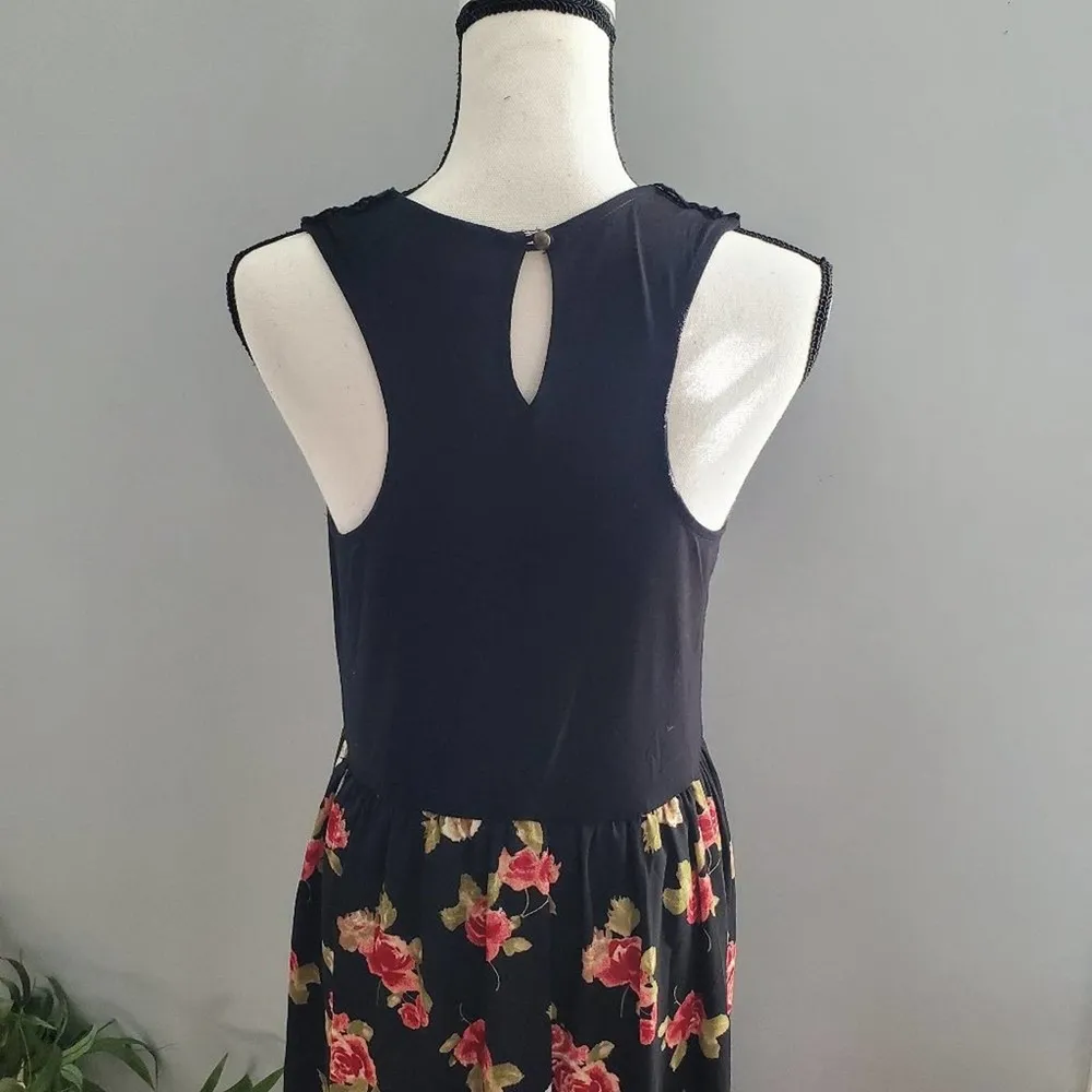 Xhiliration Floral Print Long Sleeveless Maxi Dress L - Image 4