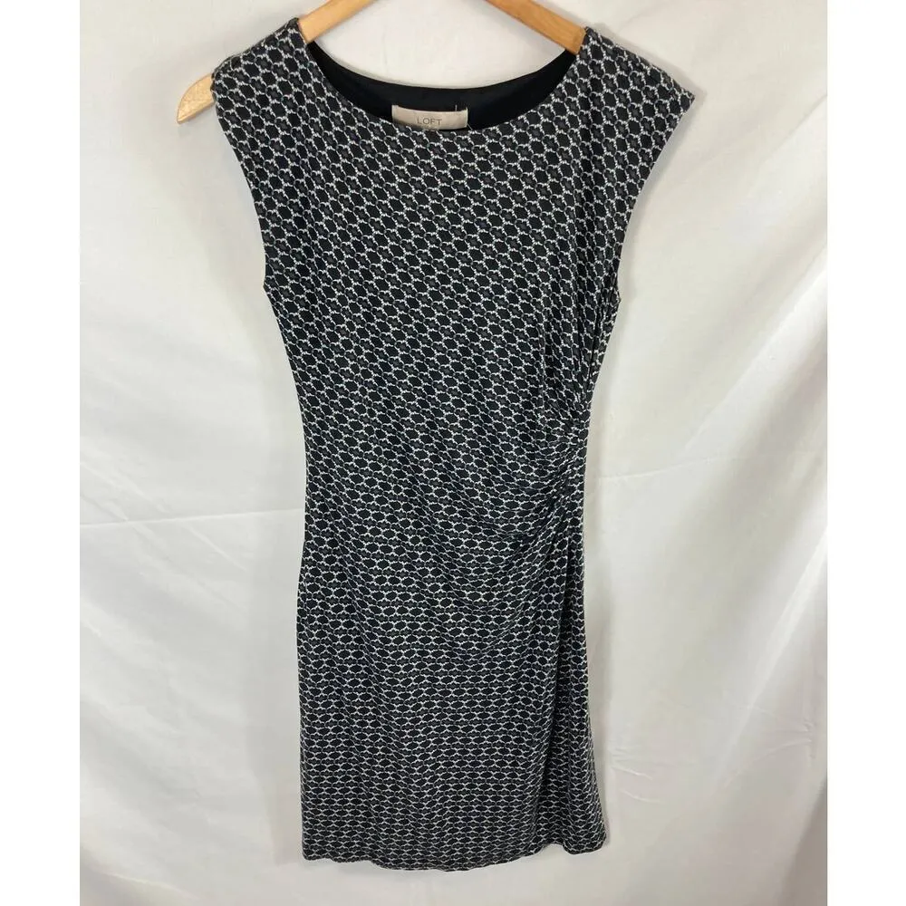 Ann Taylor LOFT Mosaic Side Shirred Dress Size XS - Image 4