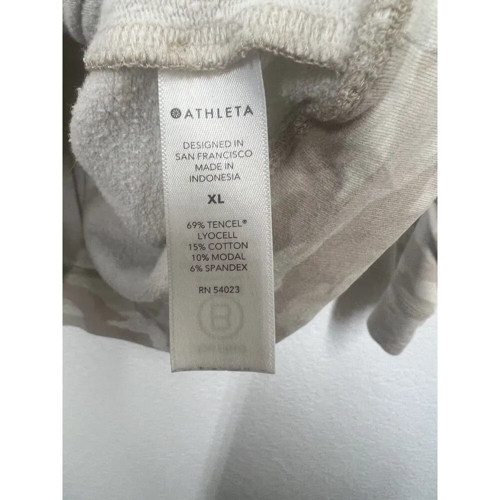 Athleta Studio To Street Sweatshirt XL Oatmeal Camo - Image 3