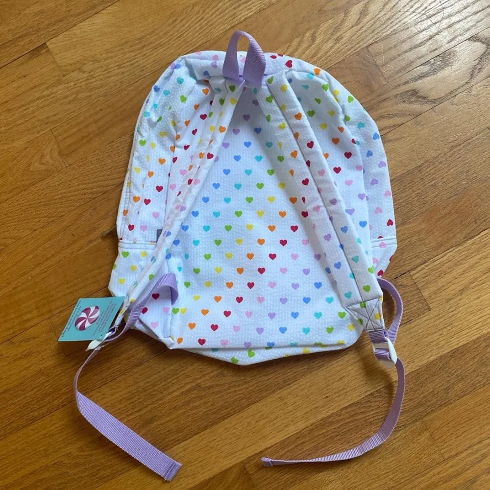 seersucker rainbow heart backpack - Image 2