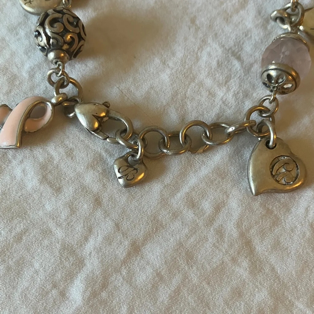 Brighton: 2006 Silver Tone Breast Cancer Charm Bracelet - Image 2