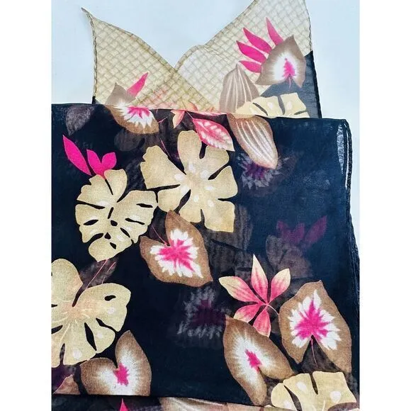 Liz Claiborne Accessories Womens Scarf Black Pink‎ Beige BRN NWT  56x8 - Image 4