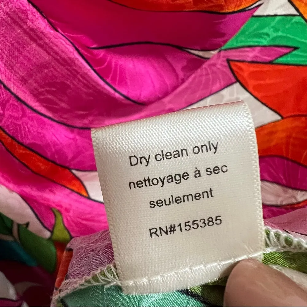 NEW NWT Ronny Kobo Gildo One Shoulder Silk Midi Dress In Jungle Floral Multiple Size L - Image 16