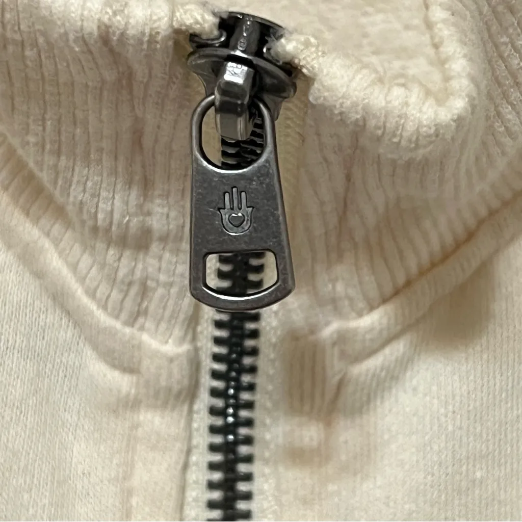 Spiritual Gangster Cream Ruby Bomber jacket, full zip sweatshirt jacket, size S - Image 12