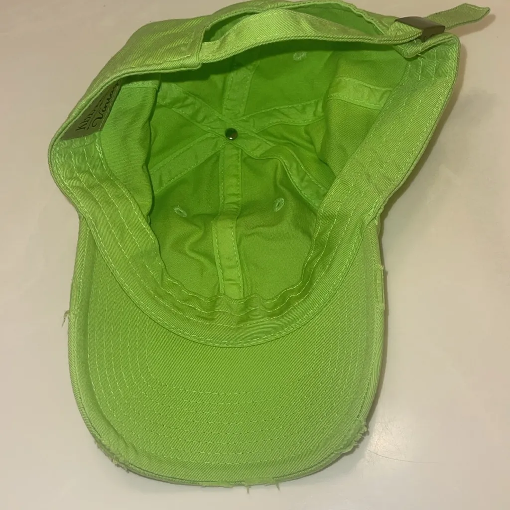 Unisex Distressed Lime KBEthos Adjustable Vintage Dad Hat cap Mikey Mouse hands Green - Image 8