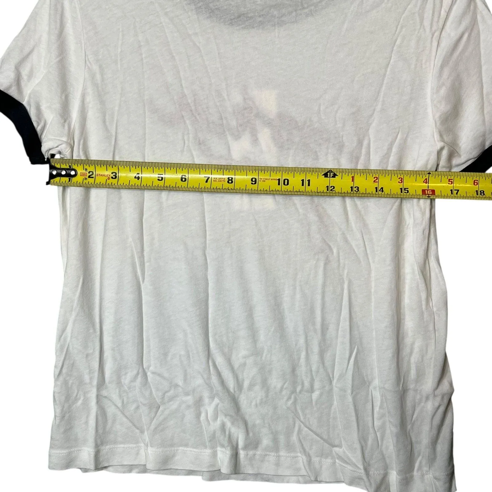 Wildfox Shirt Womens Small White Black Ringer Lookin' Good Graphic Made USA - Image 4