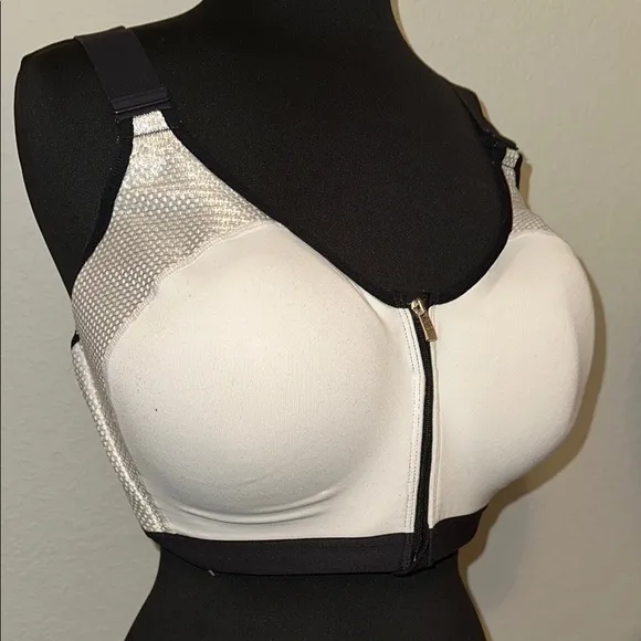 White Zip-Front Sports Bra Victoria’s Secret Sport - Image 3