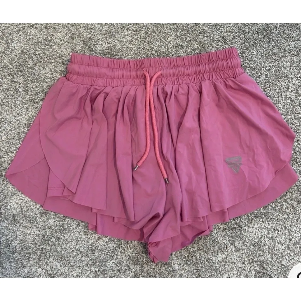 Lot of 3 Athletic Butterfly Shorts Women Size S Pink Blue White Workout Gym - Image 2