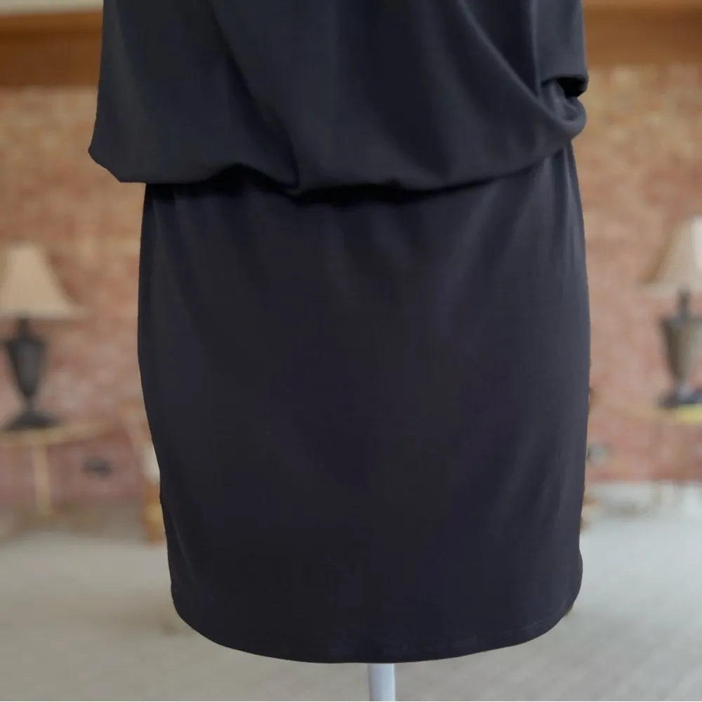 Jessica Simpson Dress Black Gold Collar Mini Jersey Knit 2 LBD Cocktail Chic - Image 7