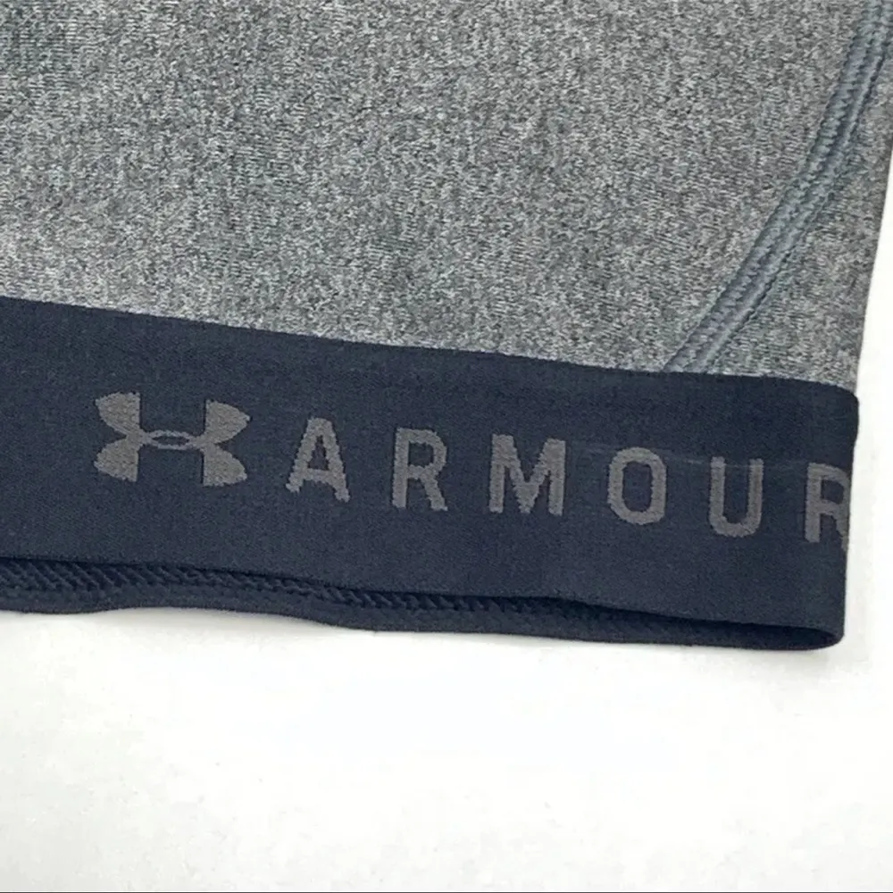 NEW Under Armour Mid Impact Sports Bra Athletic Active Compression Black Grey - Image 2