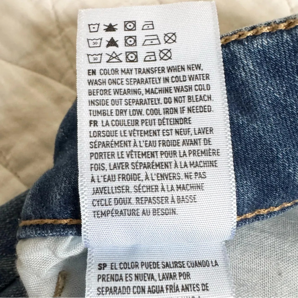 American Eagle Boho Distressed Denim Mini Skirt Size 6 Raw Hem Festival Stretch - Image 9