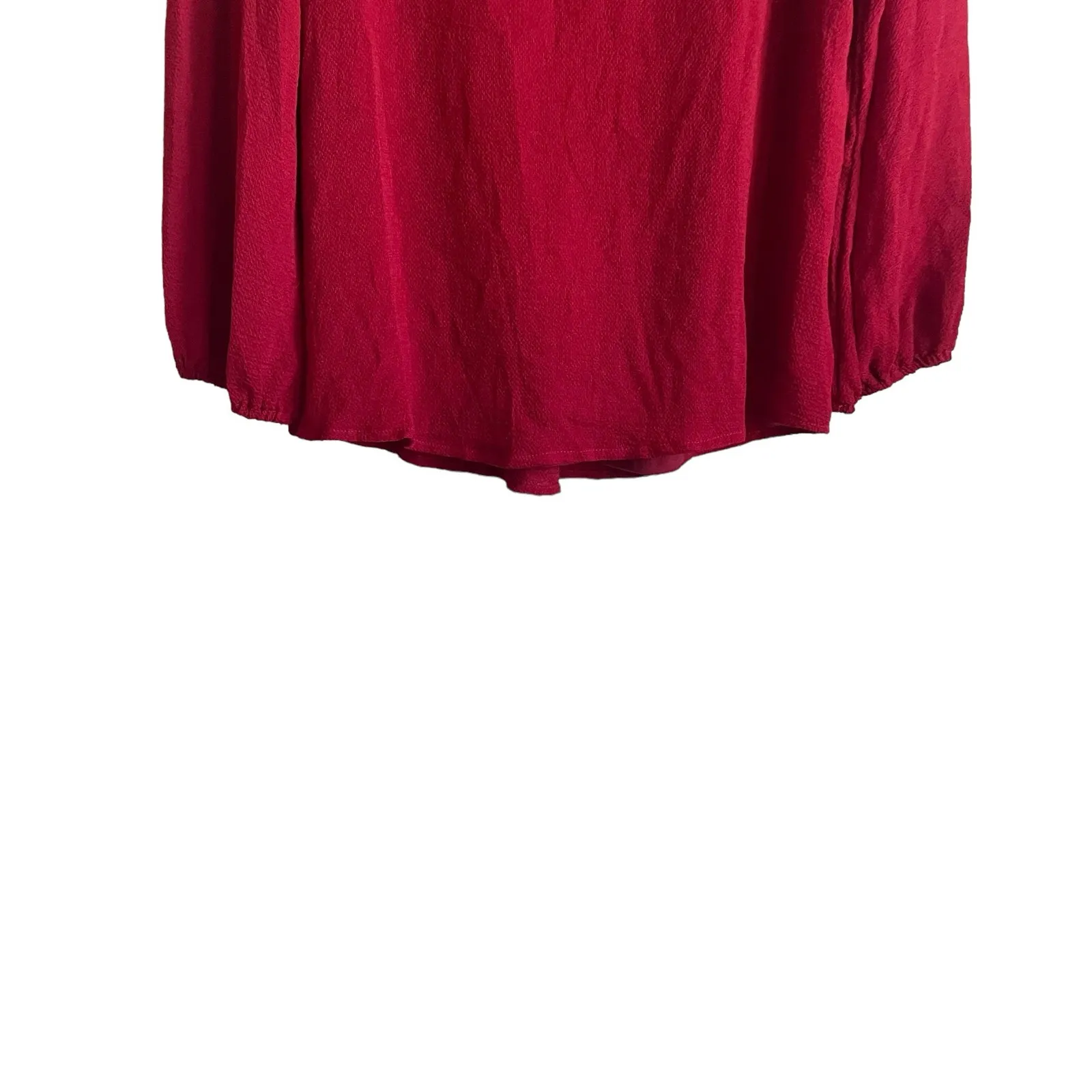 Lily‎ White Women Top XL Red Exposed Zipper Stretch Textured Workwear Effortless - Image 8