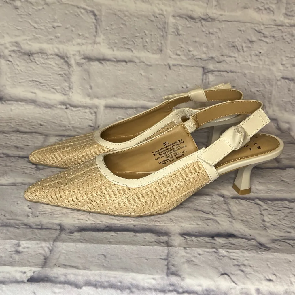a new day Cream Woven Slingback Heels - Image 2